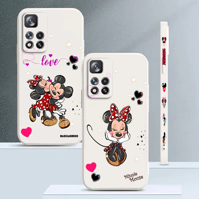 

Disney Minnie Mickey Cute Art Phone Case For Xiaomi Redmi Note 12 11 11S 11T 10S 10 9S 9T 9 Pro Plus 5G Liquid Left Rope Funda