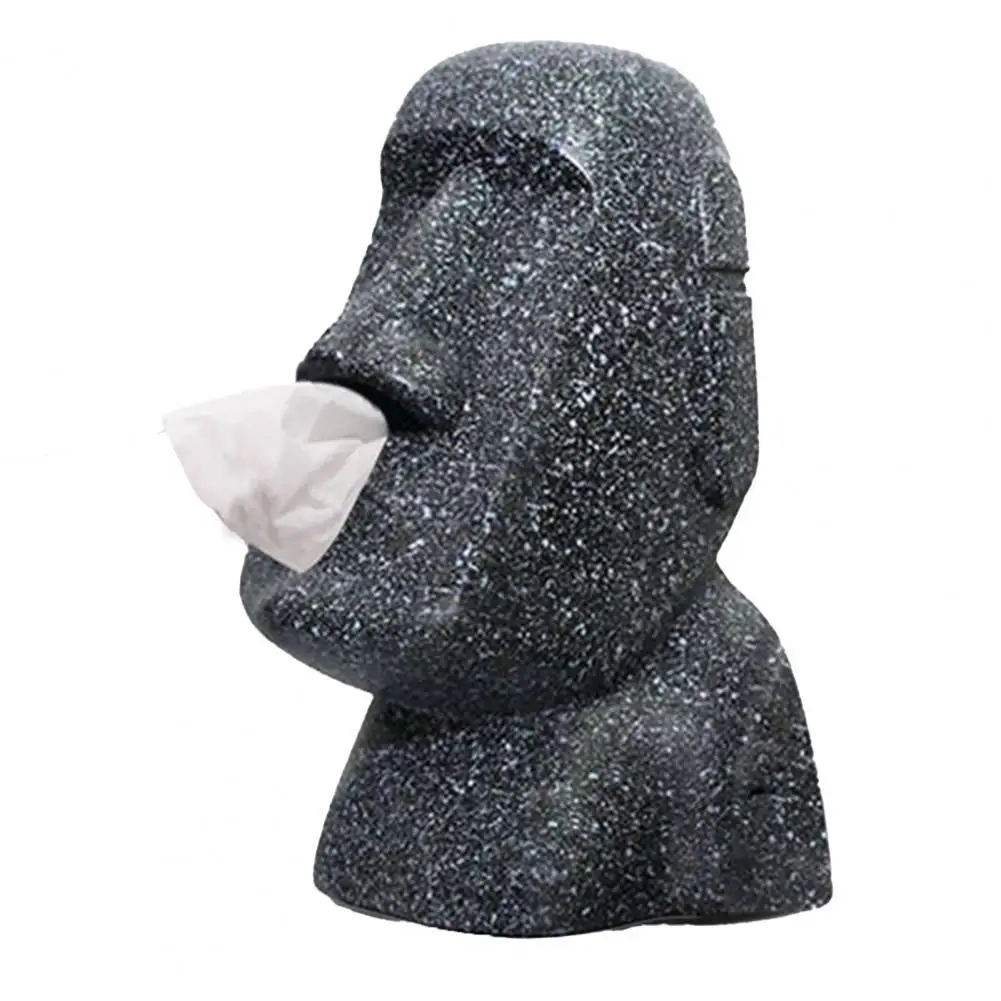 

Tissue Boxes Retro Style Tissue Box Exquisite Resin Creative Face Pattern Tissue Organizer Kitchen Storage Organization