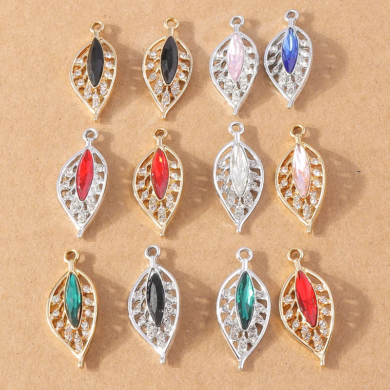 10 шт. 13x30 мм модные подвески с хрустальными листьями дерева Подвески для изготовления «сделай сам» Капли серьги ожерелья ручной работы браслет ремесла