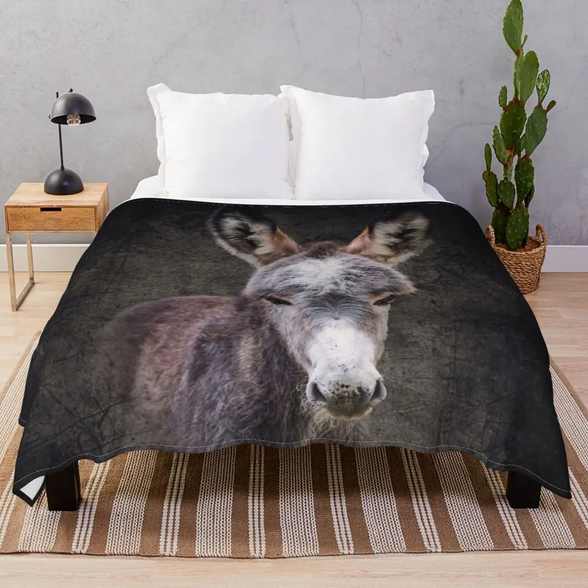 Donkey Foal Mattheo Blanket Velvet Plush Print Warm Throw Blankets for Bed Sofa Camp Office