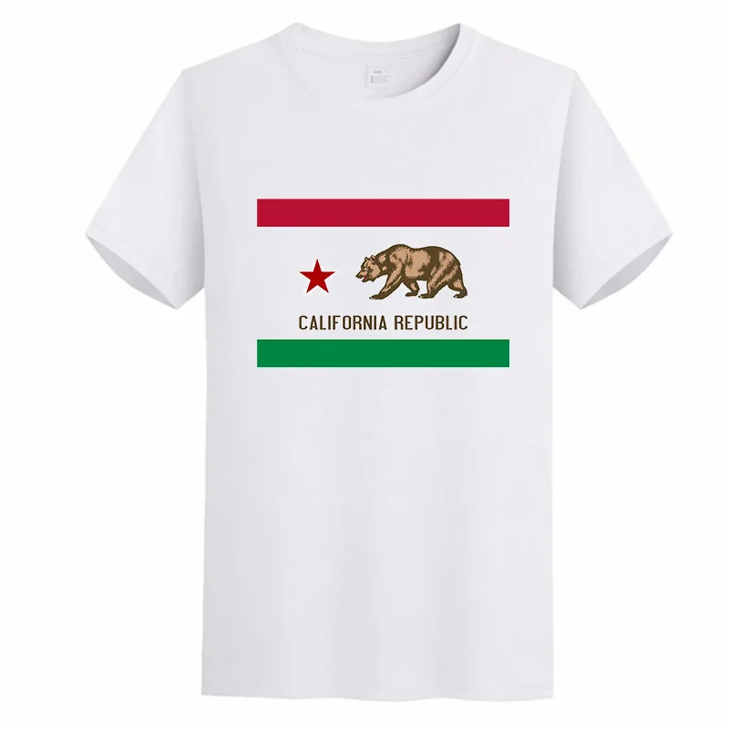 

​Cool California Republic Bear Star State Flag graphic t shirts short sleeve t-shirts Summer Harajuku t shirt for men Streetwear