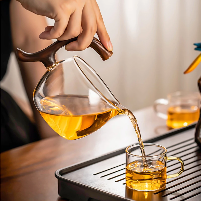 Стеклянный автоматический чайный сервиз для ленивых высококачественный чайник