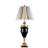 classical european style table lamp black ceramic and unique brass desk light tall led modern bedside night lighting