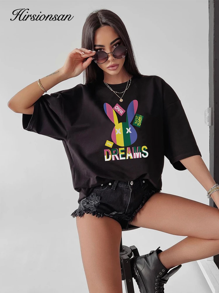 Hirsionsan женская повседневная футболка с коротким рукавом круглым вырезом и