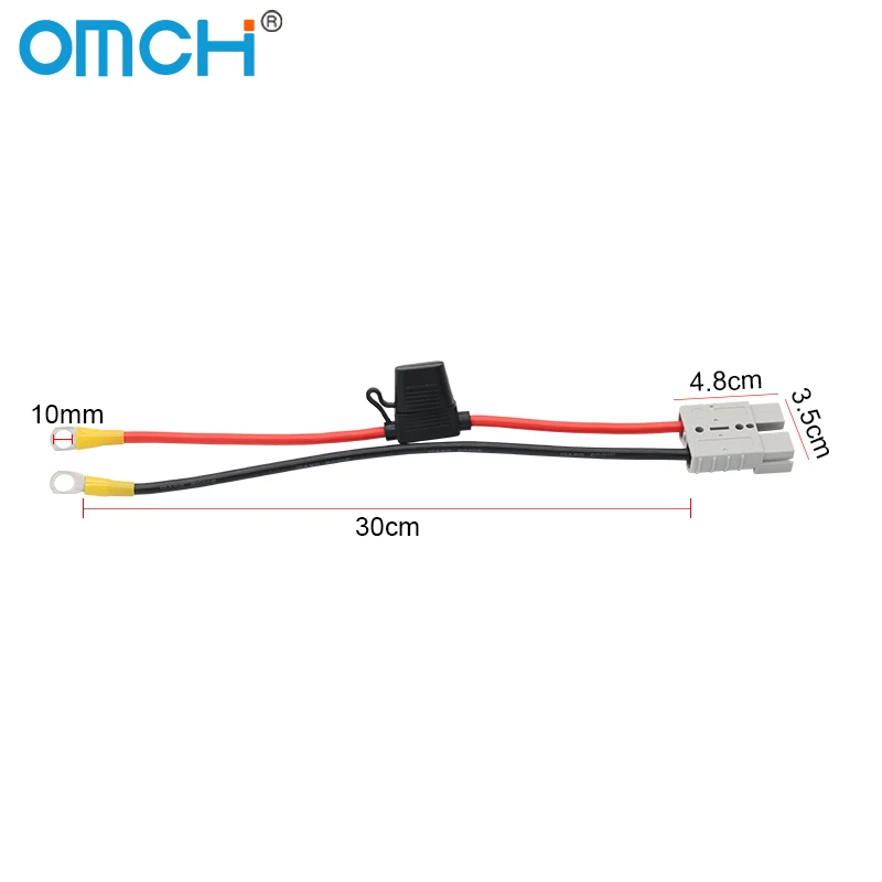OMCH 1 шт., 50 А, 30 см, 10AWG, удлинительный кабель для соединительного кабеля с предохранителем 50 А, электрическое оборудование (art.: 3920cf360a46b) - 3920cf360a46b
