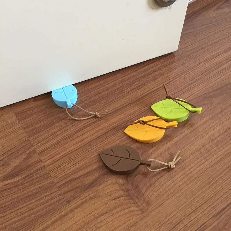

Silicone Safety Gate Stoper for Kids Cartoon Leaves Door Stop Protection Child Baby Safety Clamp Handheld Device Door Mat