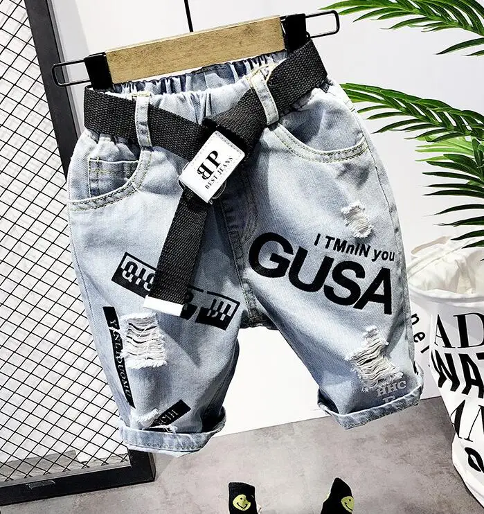 

Шорты джинсовые для мальчиков 2-6 лет, повседневные короткие штаны с дырками, модная летняя одежда