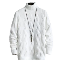 ruihuo 2021 white pullover turtleneck men clothing turtle neck coats high collar knitted sweater korean man clothes m 2xl