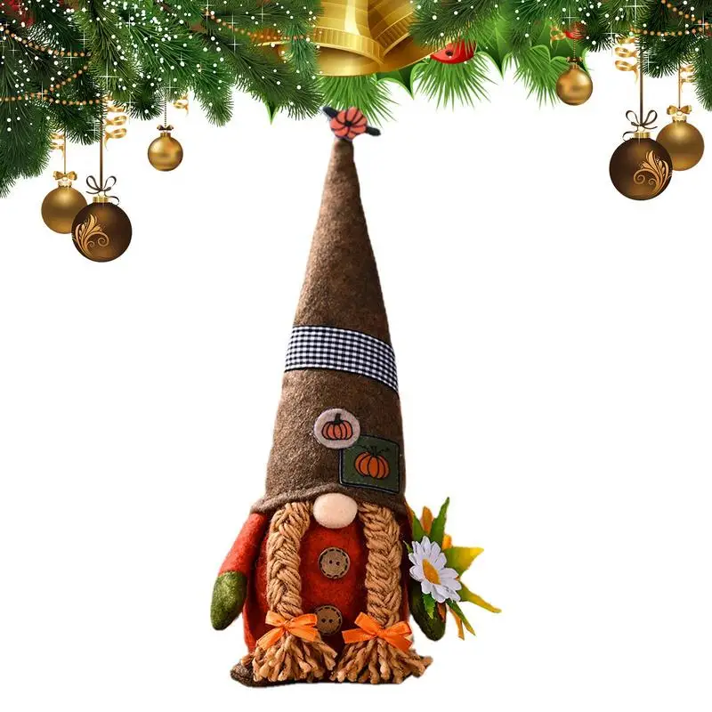 

Осенняя карликовая кукла Рудольфа без лица, фермерский плюшевый эльф, гномы, домашнее украшение, Рождество, осень, День благодарения, детские подарки