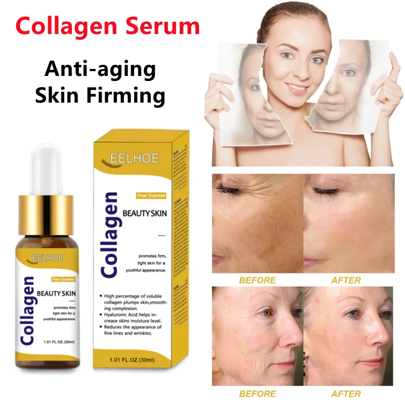 

Коллагеновые пептиды, сыворотка для лица, Омолаживающая, подтягивающая, укрепляющая жидкость, осветляющая, отбеливающая кожу, фотосыворотк...