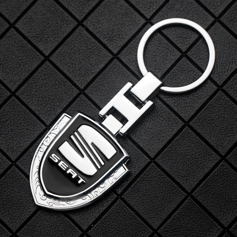

Car Shield Keychain 3D Metal Auto Logo Keyring Decoration Key Fob Accessories For Seat Ibiza Ateca Altea Xl Leon 2 Leon Alhambra