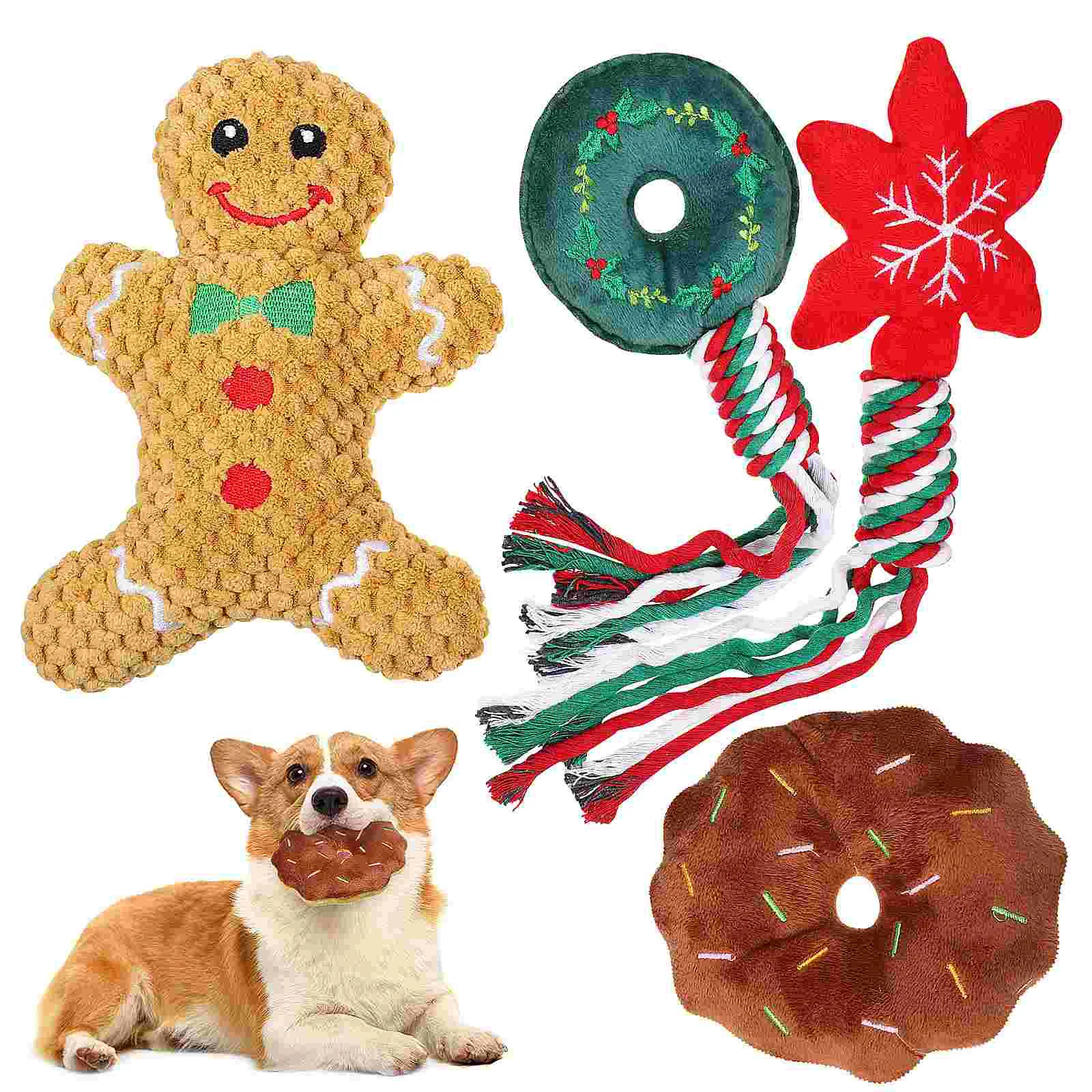 

4 Pcs Puppy Chew Toys Convenient Bite Toys Dog Training Toys Christmas Supplies