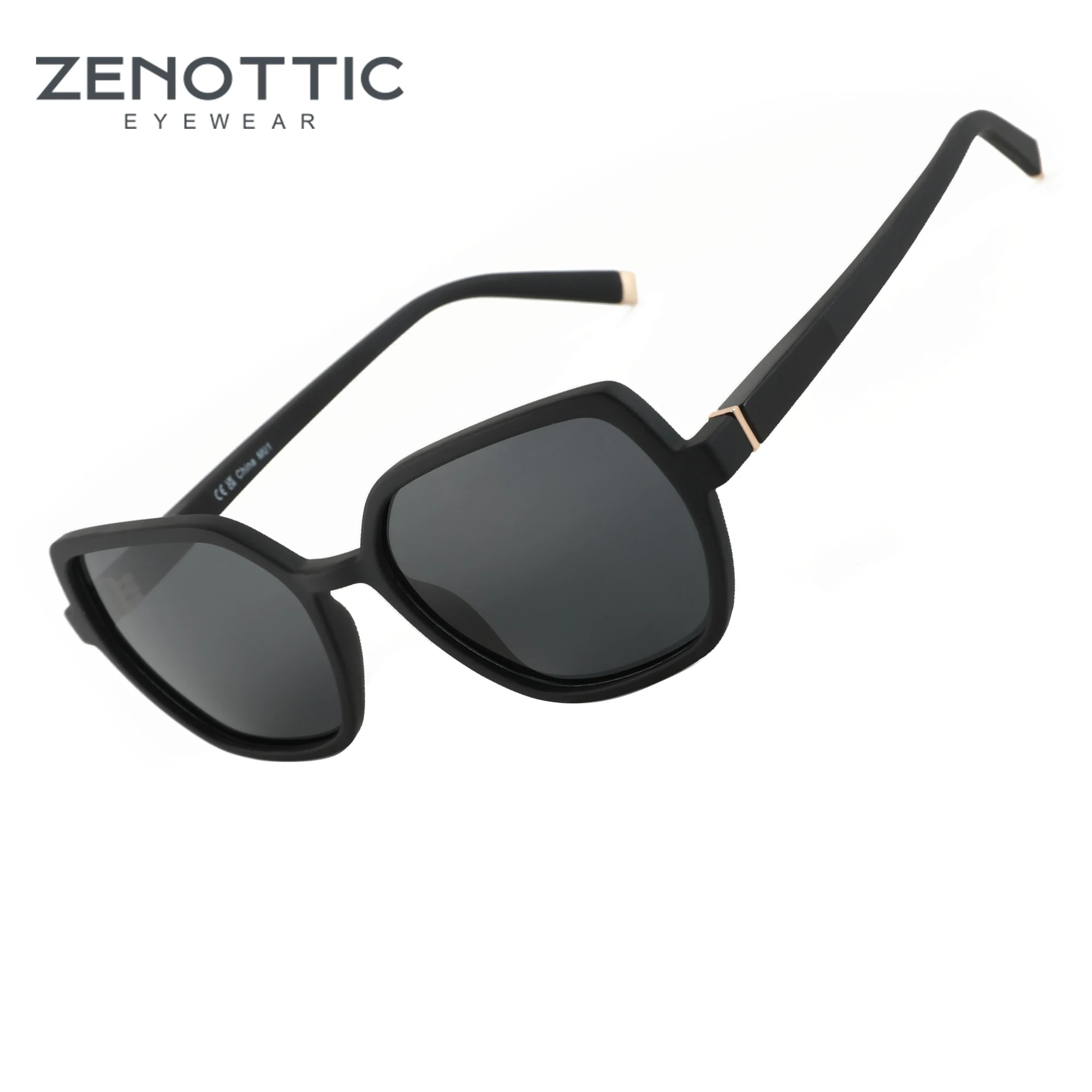 Ticz damskie okulary przeciwsłoneczne ZENOTTIC prostokątne spolaryzowane modny kształt motyla z geometrycznym modnym wzorem o...