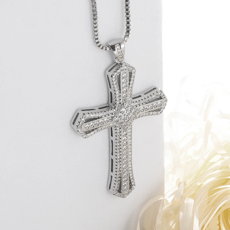 

Trend Creative Luxury Design Cross Pendant Necklace Men Women Fashion Trend Casual Amulet Jewelry Gift