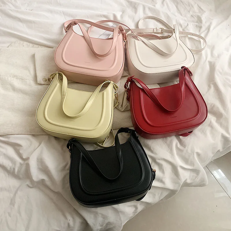 Jin Mantang Shoulder Bags For Women Solid Color PU Leather 2023 Spring Trend Handbags Lady Designer Small Crossbody Purse