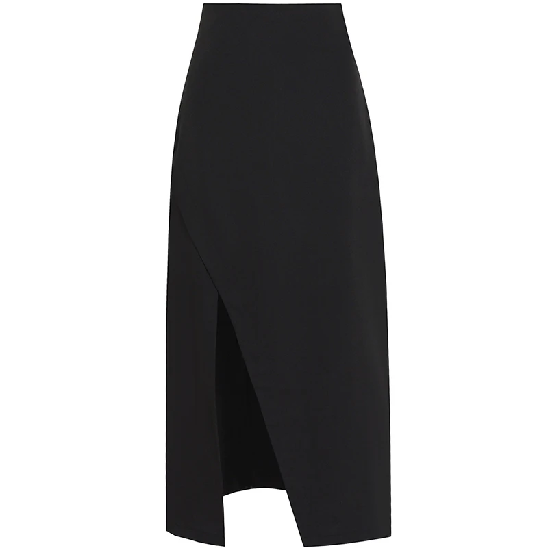 

Female Summer Elastic Band Fashion Casual Pencil Midi Skirts Split Sexy Long Skirt