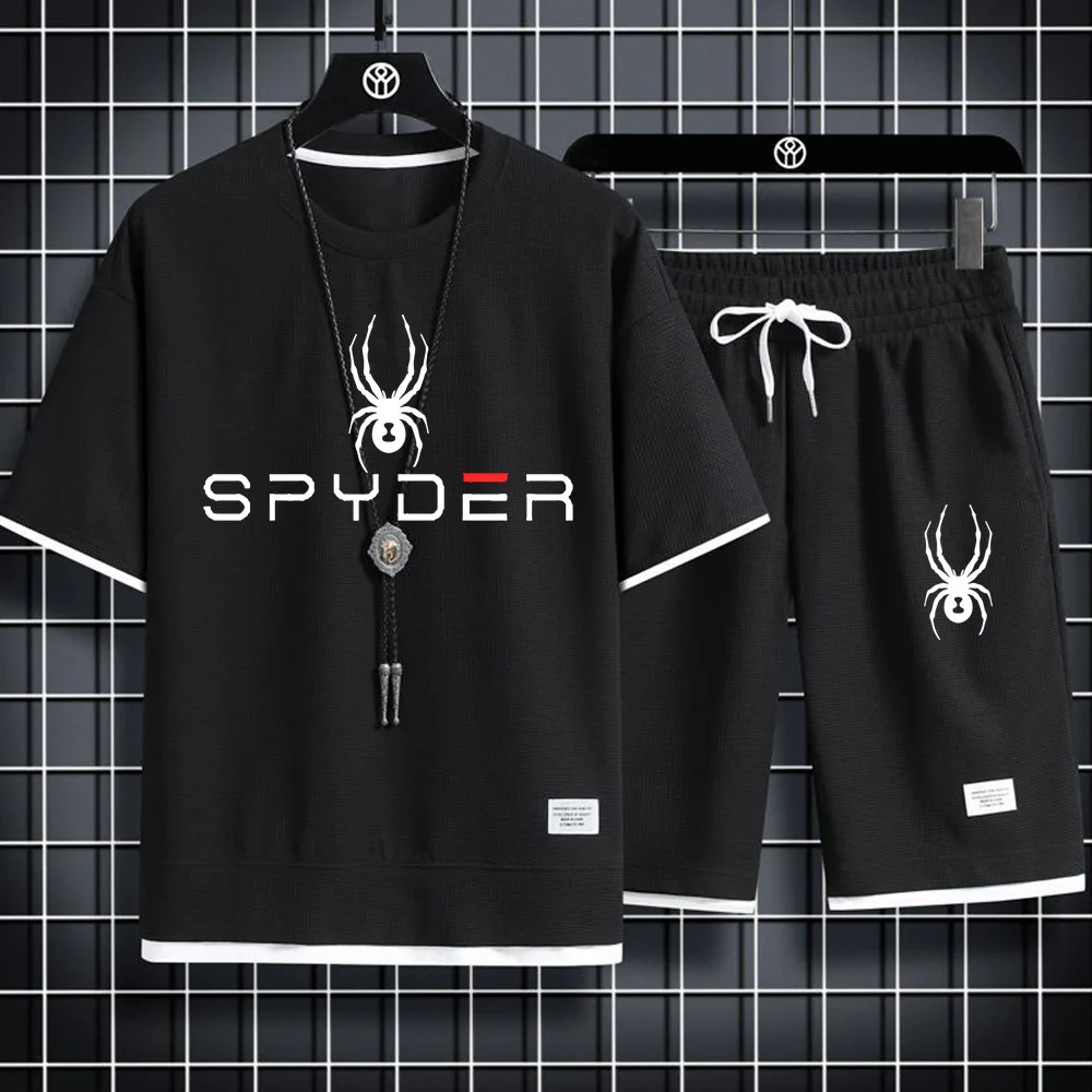 męskiego garnituru sportowego Letnie stroje Dwuczęściowy zestaw Koszulka piłkarska i spodenki Markowa kamizelka do biegania O...