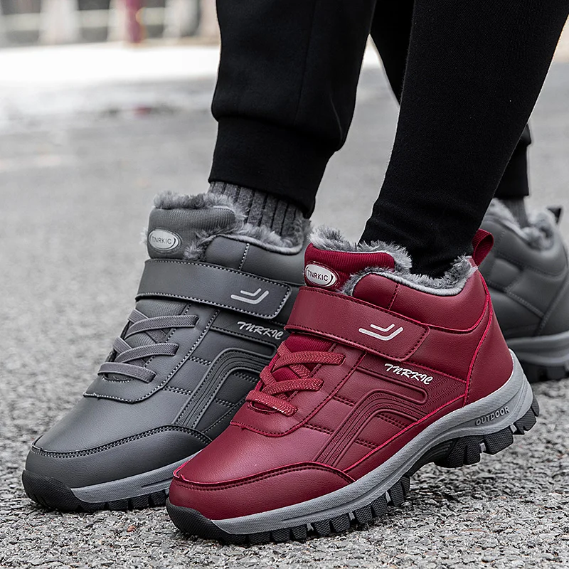 Outdoor Waterproof Man Hiking Boots Keep Warm Snow Botas Hombre Winter Boot Leather Hunting Tourism Mountain Winter Shoes Unisex