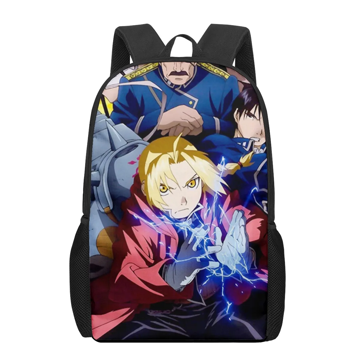 anime Fullmetal Alchemist 3D Pattern School Bag for Children Girls Boys Casual Book Bags Kids Backpack Boys Girls Schoolbags Bag
