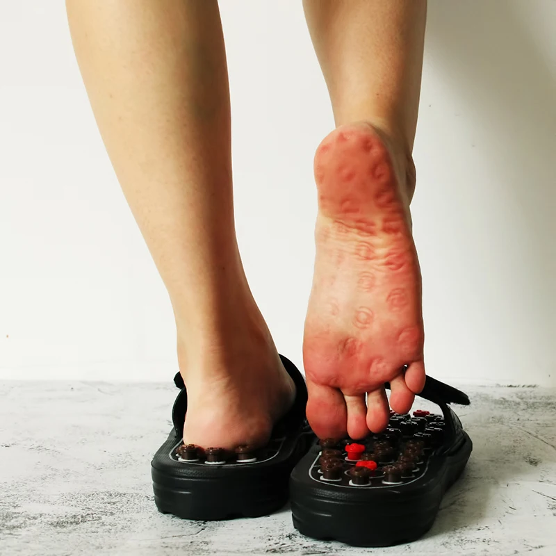 

Акупунктурные массажные тапочки, мужские сандалии унисекс, китайская Акупрессурная терапия, медицинская вращающаяся Массажная обувь для ног, комнатные тапочки