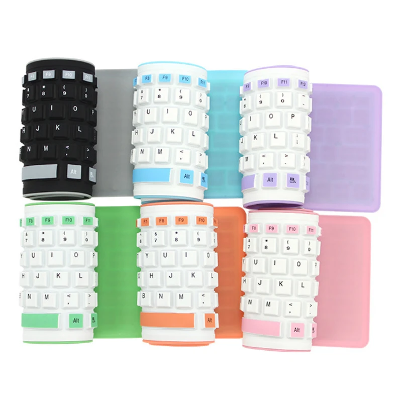 Новая портативная Бесшумная Складная силиконовая клавиатура USB Проводная Гибкая