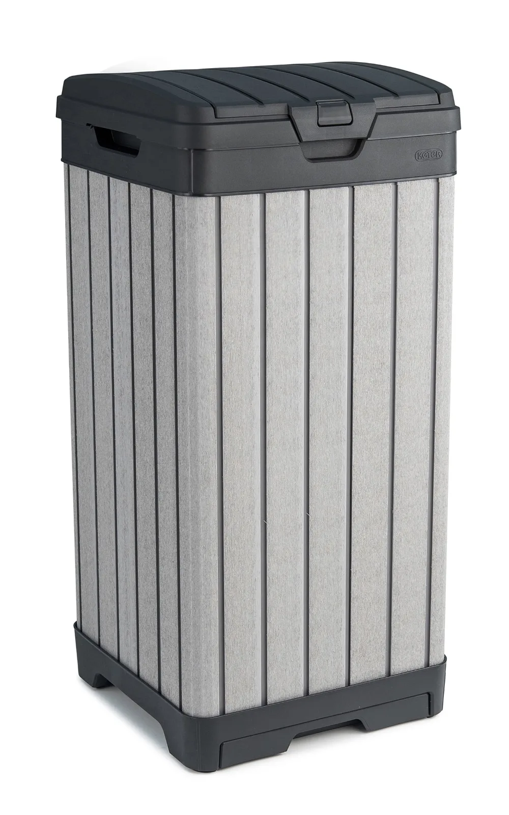 

Keter Rockford Duotech Outdoor Garbage Can, Gray, Heavy duty plastic