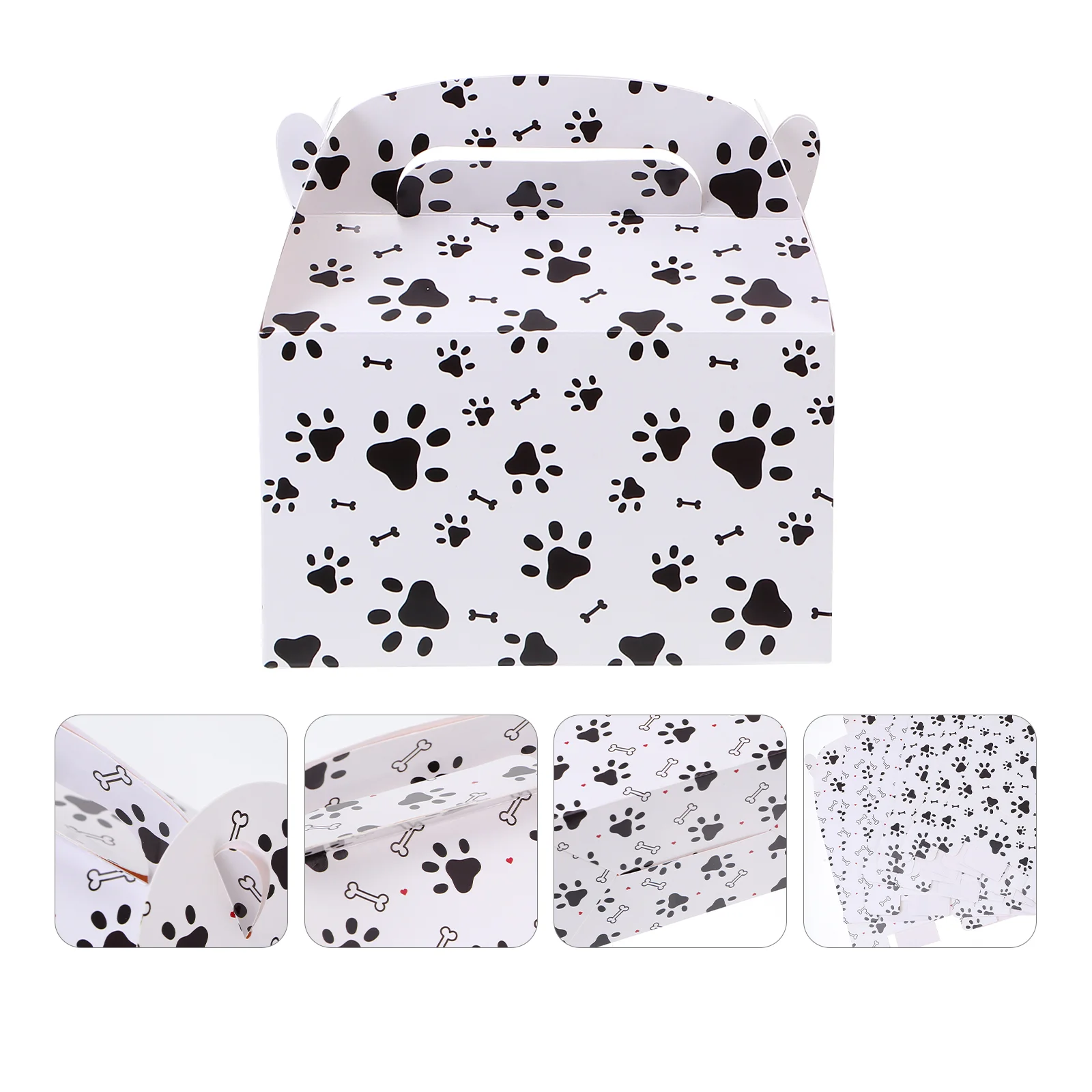

12pcs Dog Theme Party Supplies Cake Bags Party Favor Boxes Chocolate Gift Wrap Boxes Paper Candy Box