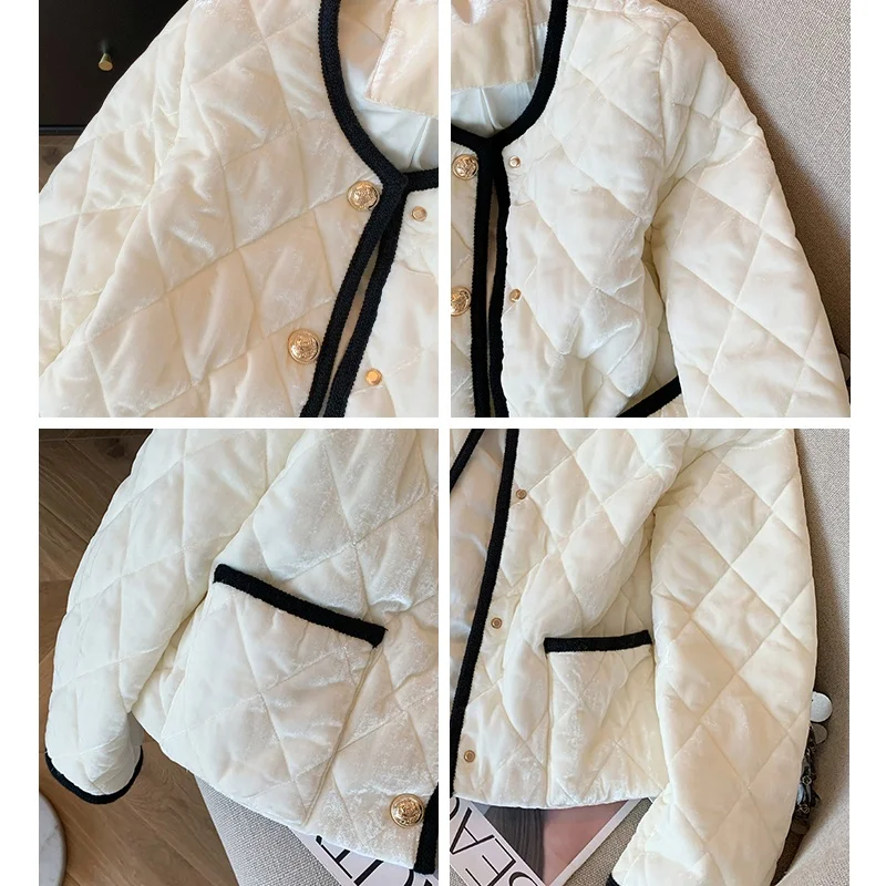 Изящное бархатное пальто с хлопковой подкладкой контрастного цвета золотой