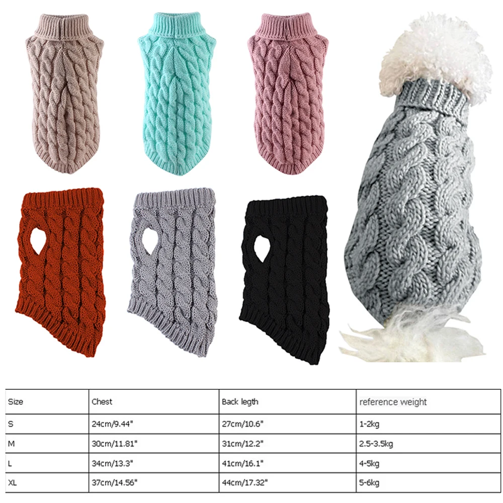 

Dog Winter Clothes Knitted Pet Clothes For Small Medium Dogs Chihuahua Puppy Pet Sweater Yorkshire Pure Dog Sweater Ropa Perro