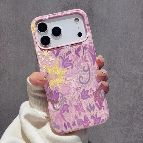 Мягкий чехол в стиле ретро с цветочным принтом для iPhone 17 Pro Max Чехлы для iPhone 11 15 12 13 14 Pro Max Чехол 17 Air 17proMax Задняя крышка Funda Bumper