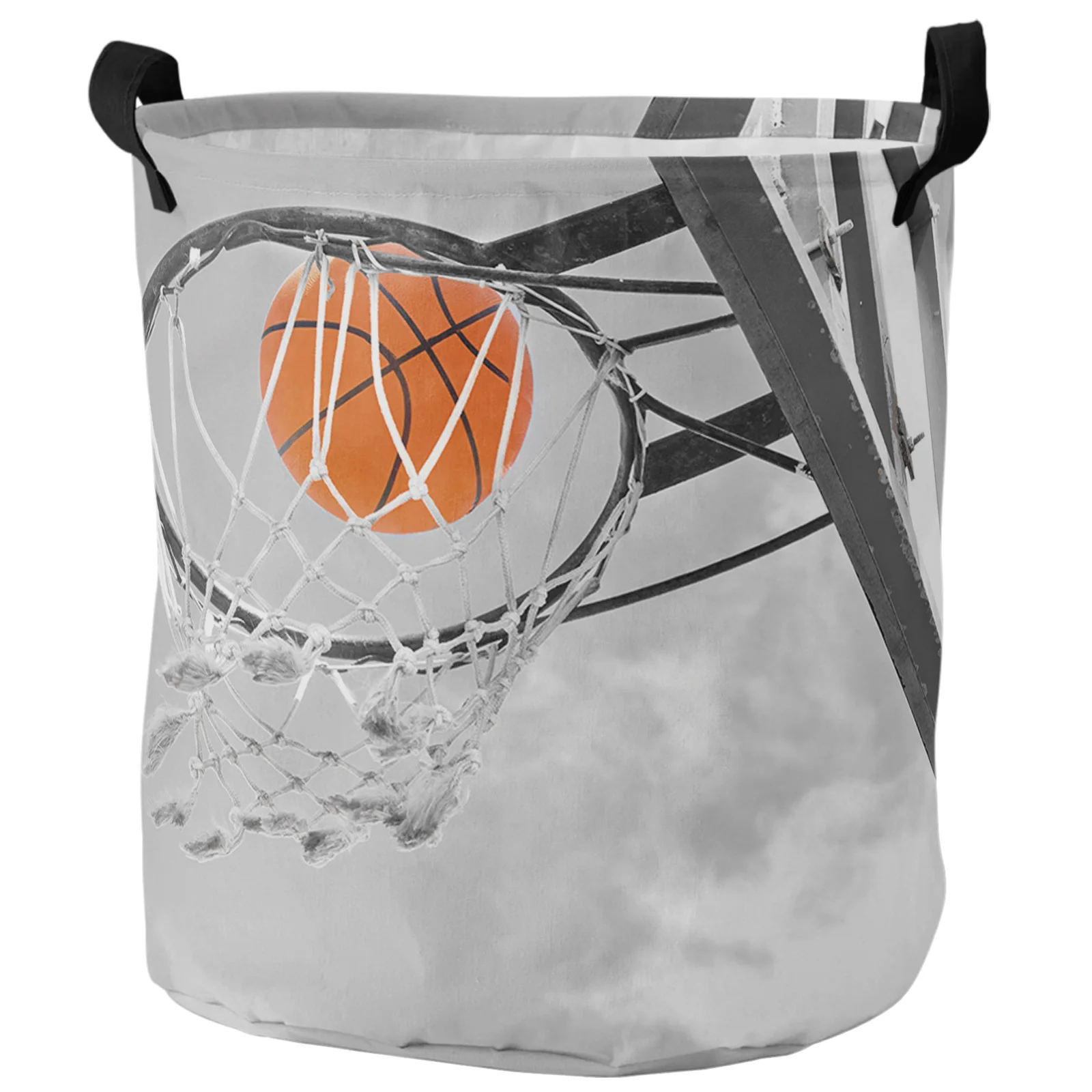 

Basketball Sport Shooting Grey Dirty Laundry Basket Foldable Waterproof Home Organizer Basket Clothing Kids Toy Storage Basket