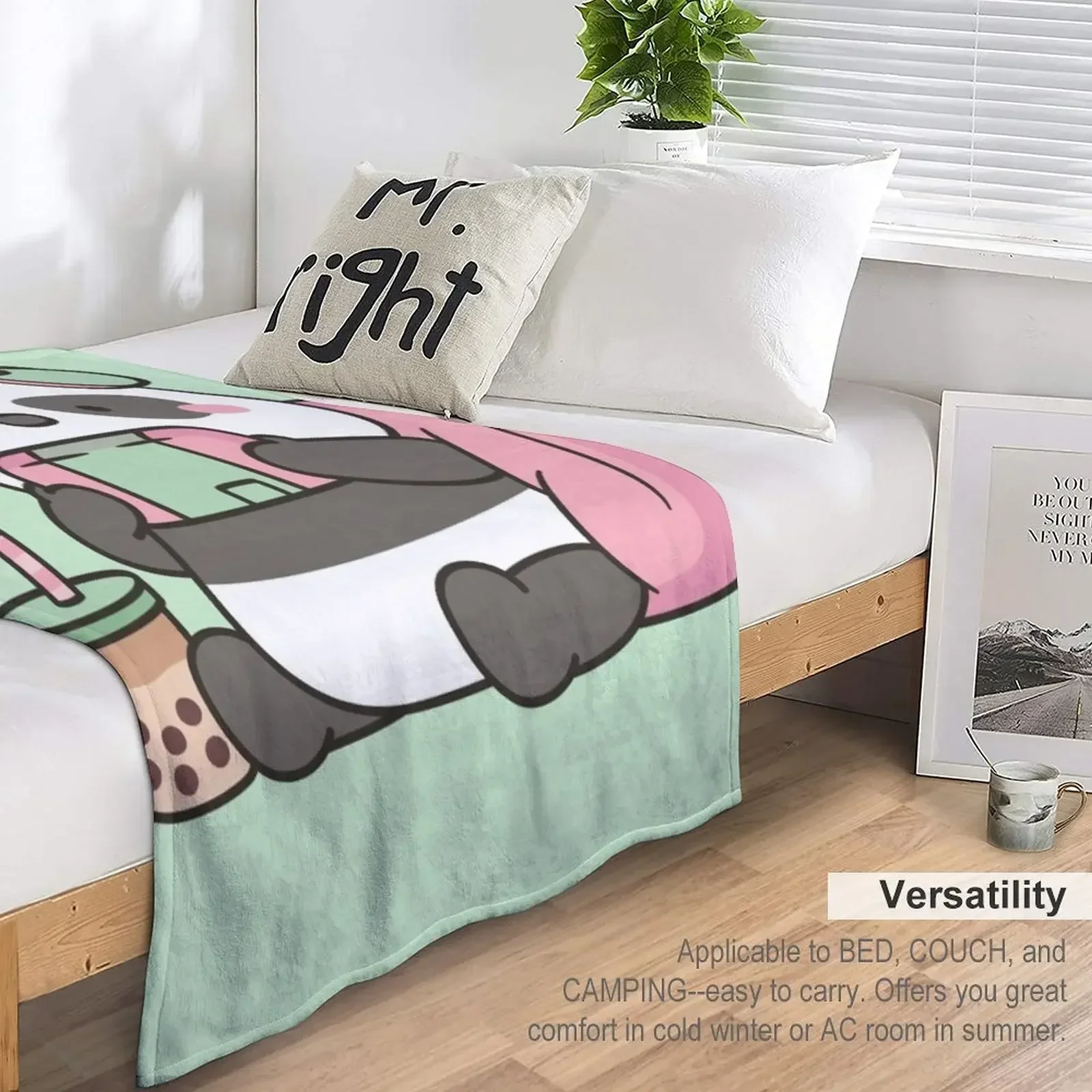 Милая маленькая панда-геймер с наушниками одеяло детские фланелевые покрывала