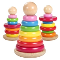 circle throwing rainbow tower childrens educational early education 1 2 3 years old infant toy building blocks