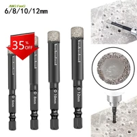4pcs 681012mm vaccum brazed diamond dry drill bits hole cutter for marble ceramic workshop equipment power tools