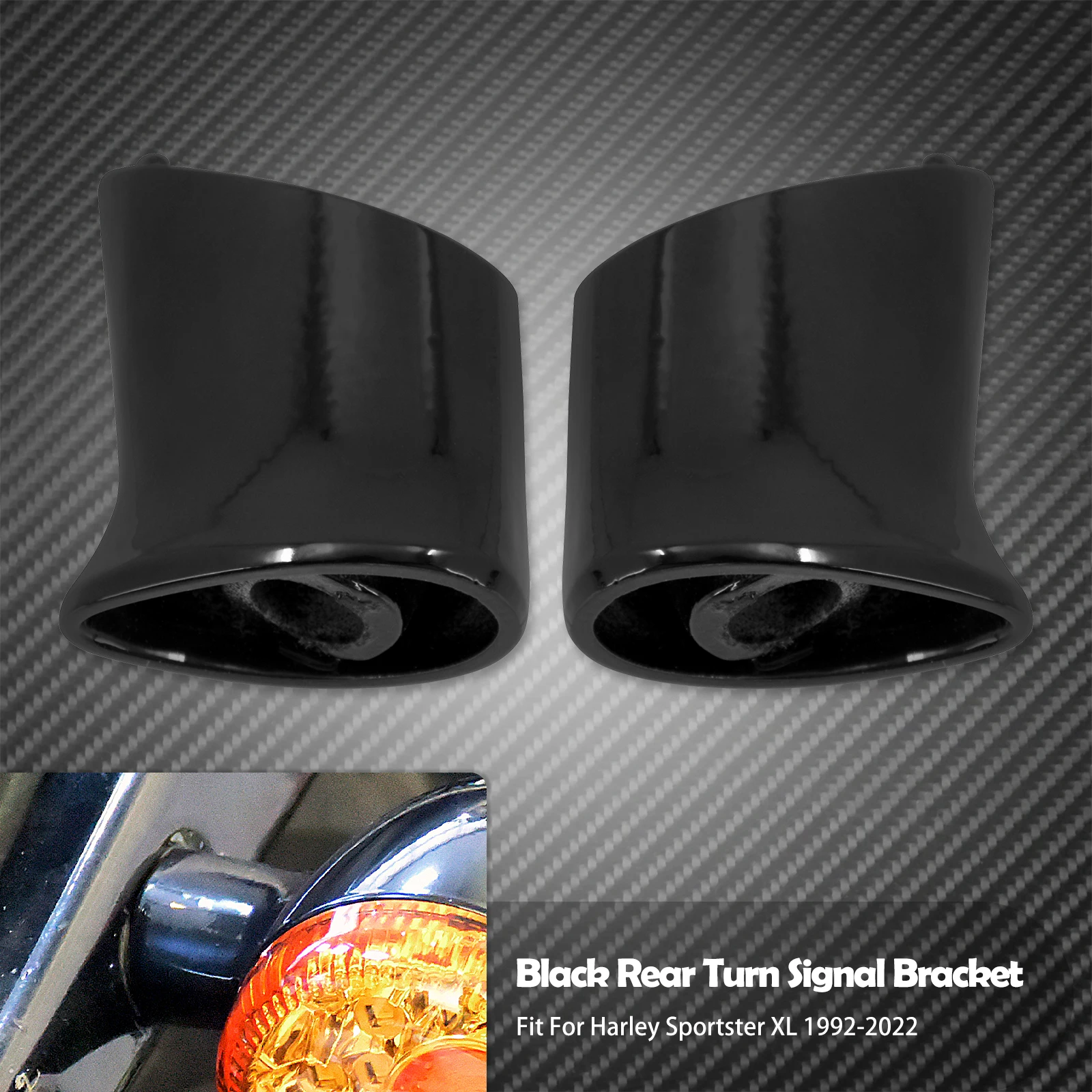 

Кронштейн заднего указателя поворота мотоцикла, черный/хромированный для Harley Sportster XL 1200 883 72 48, Iron Roadster Custom Low 1992-2022