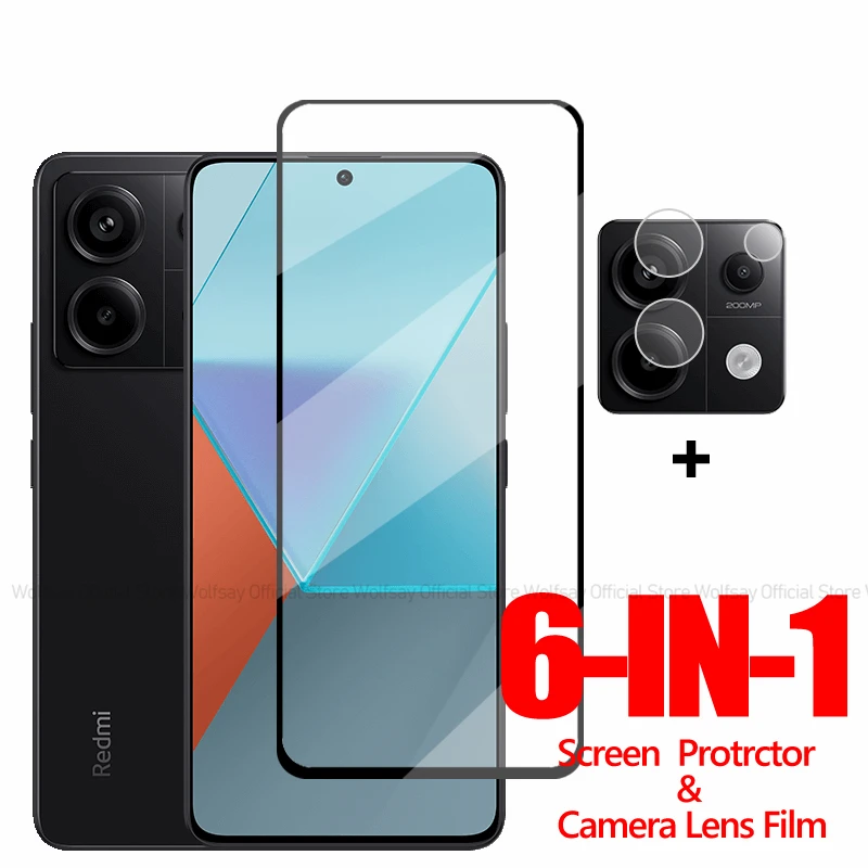 Полностью клеевое стекло для Xiaomi Poco X6 5G Защитное экрана Pro закаленное телефона