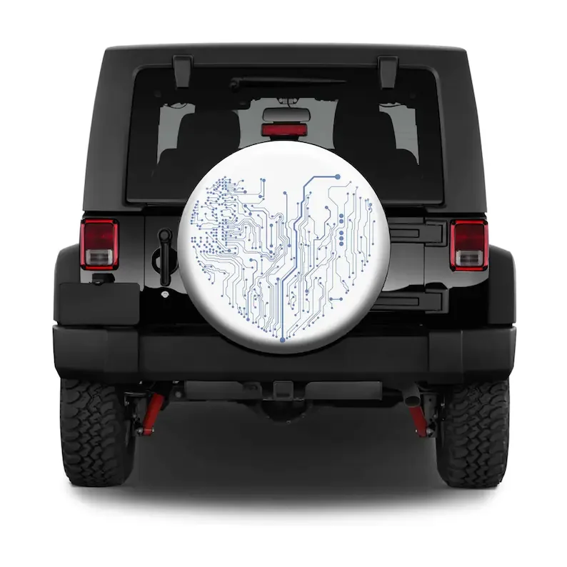 

Tech Circuit Spare Tire Cover, Love Spare Tire for Woman Men, Custom Personalized Tire Cover,for Jeep SUV RV, Without Camera Hol