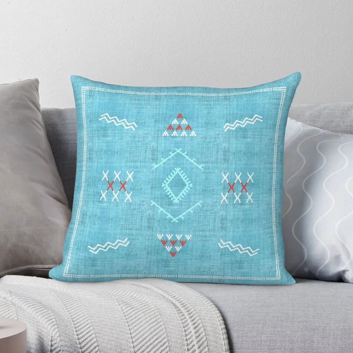 

Casablanca Kilim Pillowcase Polyester Linen Velvet Creative Zip Decor Pillow Case Sofa Cushion Cover