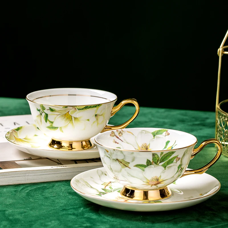 

Ceramic Espresso Cups Original Breakfast Coffee Service Cup Afternoon Tea Bone China Taza Ceramica Tea Cup and Saucer Set