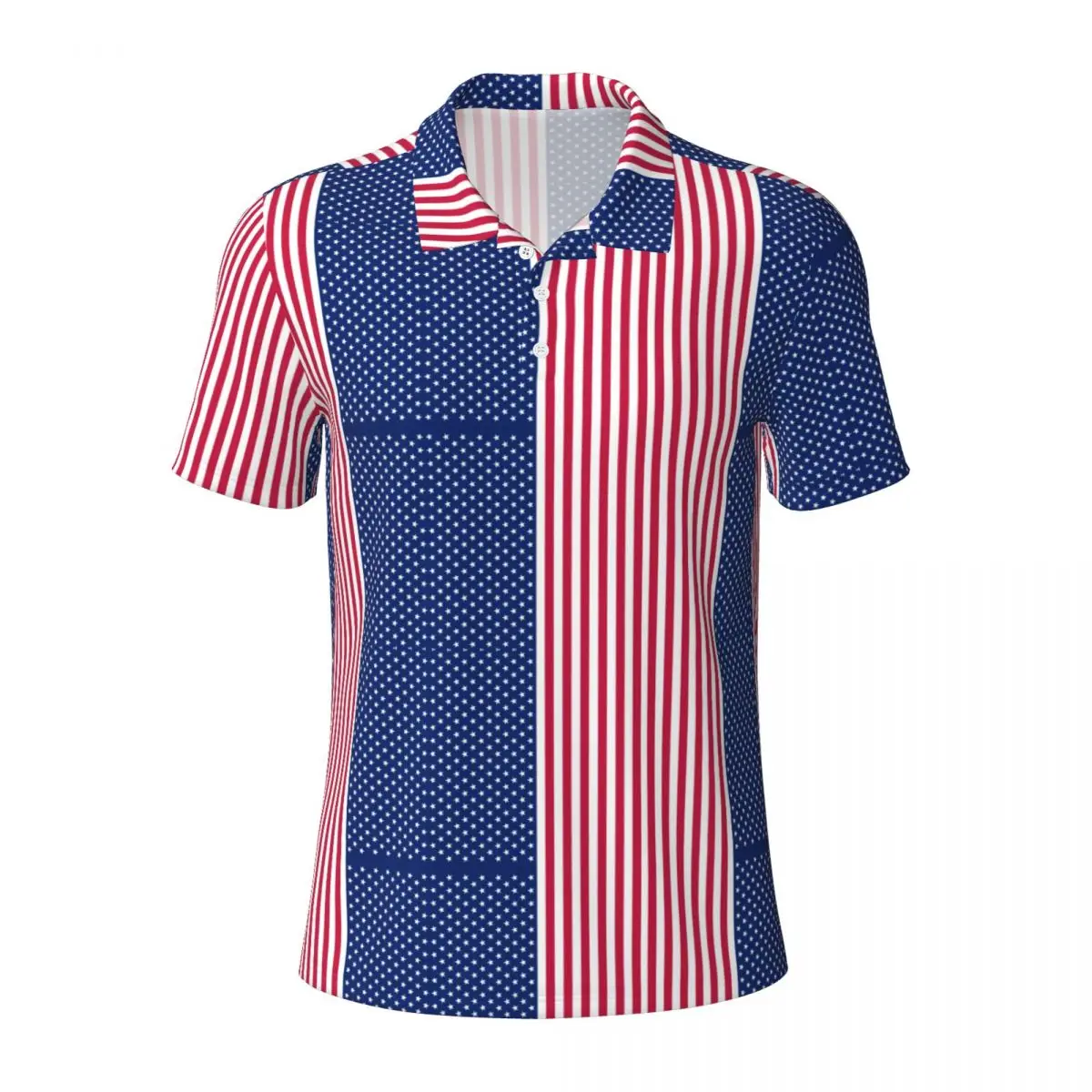 Красные белые синие звезды повседневные футболки патриотическая рубашка-поло с