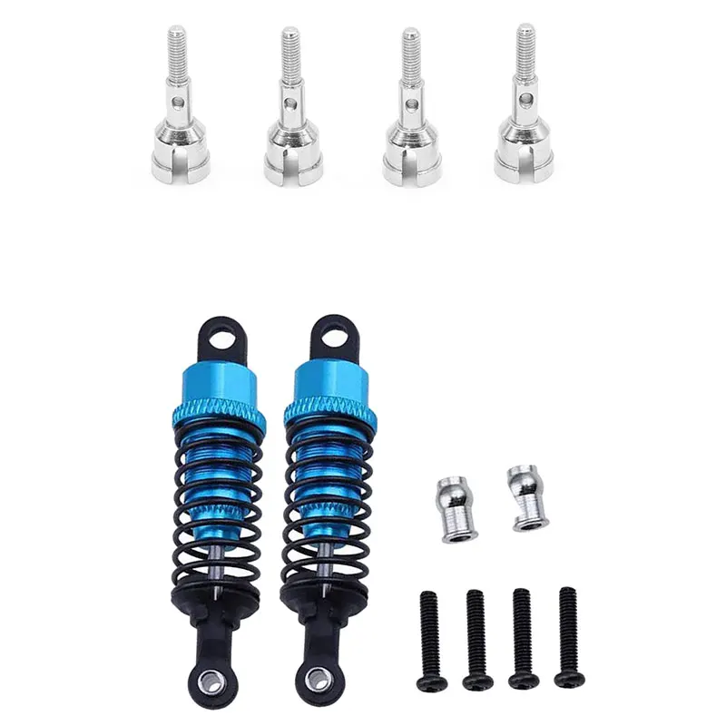 

2Pcs Aluminum Shock Absorber For 1:18 Wltoys A959 & 4Pcs Wheel Axles 1/18 RC Car Buggy Truck Spare Parts