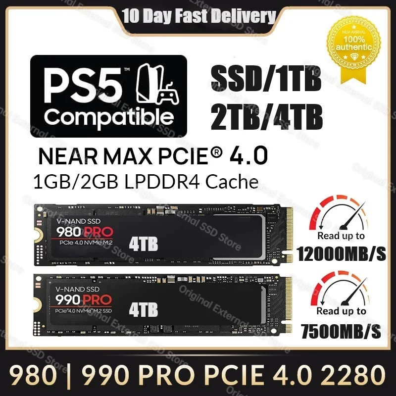 

M.2 PCIe 5.0 NVMe ssd nmve m2 1tb 2TB hard disk m.2 pci-e 990pro Internal 8tb 4tb ssd hard drive hdd жесткий диск for laptop ps5