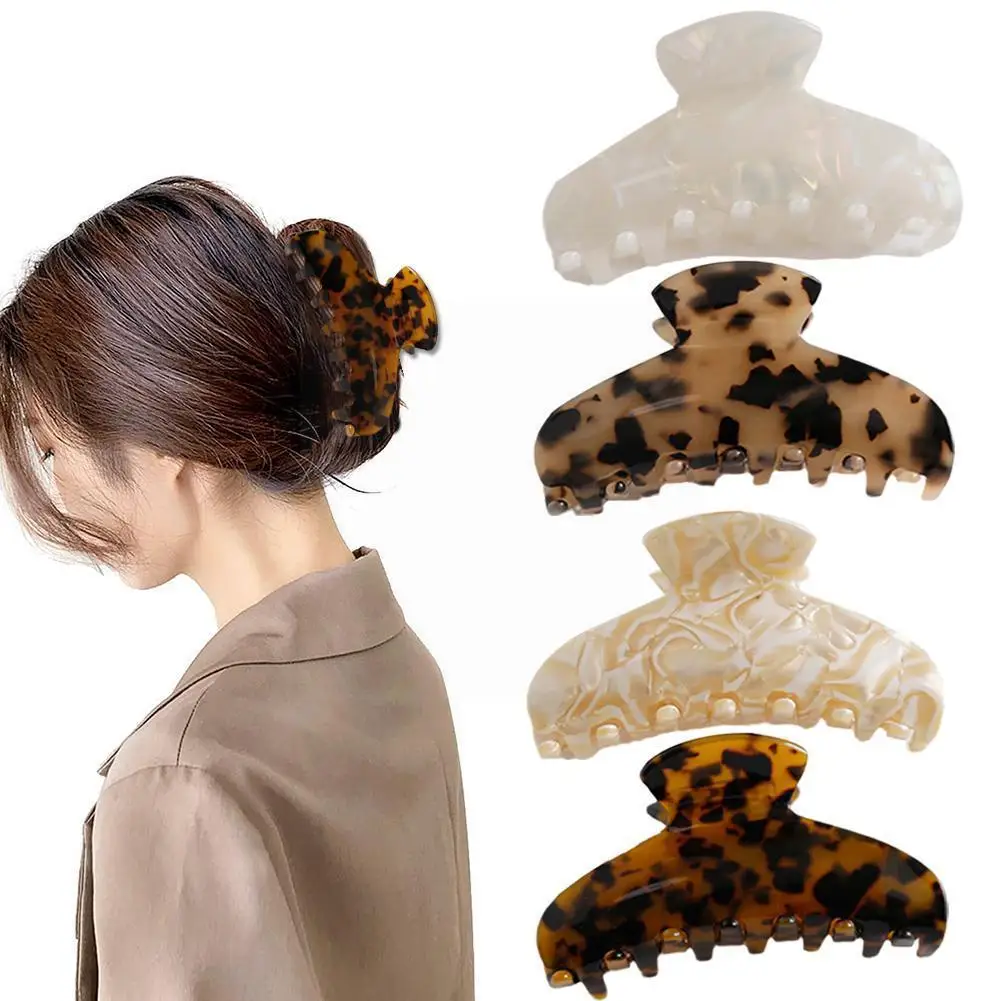 

Large Leopard Print Acrylic Hairpins Hair Clip Crab Hair Claws For Women Girl Hair Accessories Headdress Party Gift Daily C G3E7