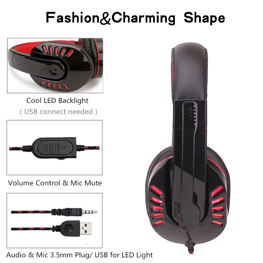 Проводные Игровые наушники игровая гарнитура с микрофоном для ПК компьютера