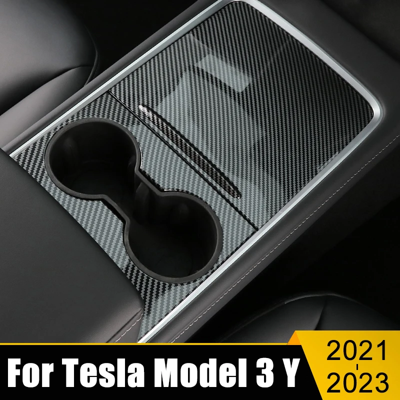 

Автомобильные аксессуары для Tesla Model 3 Y 2021 2022 2023 ABS центральное управление передний держатель чашки воды отделка Крышка коврик декоративная наклейка