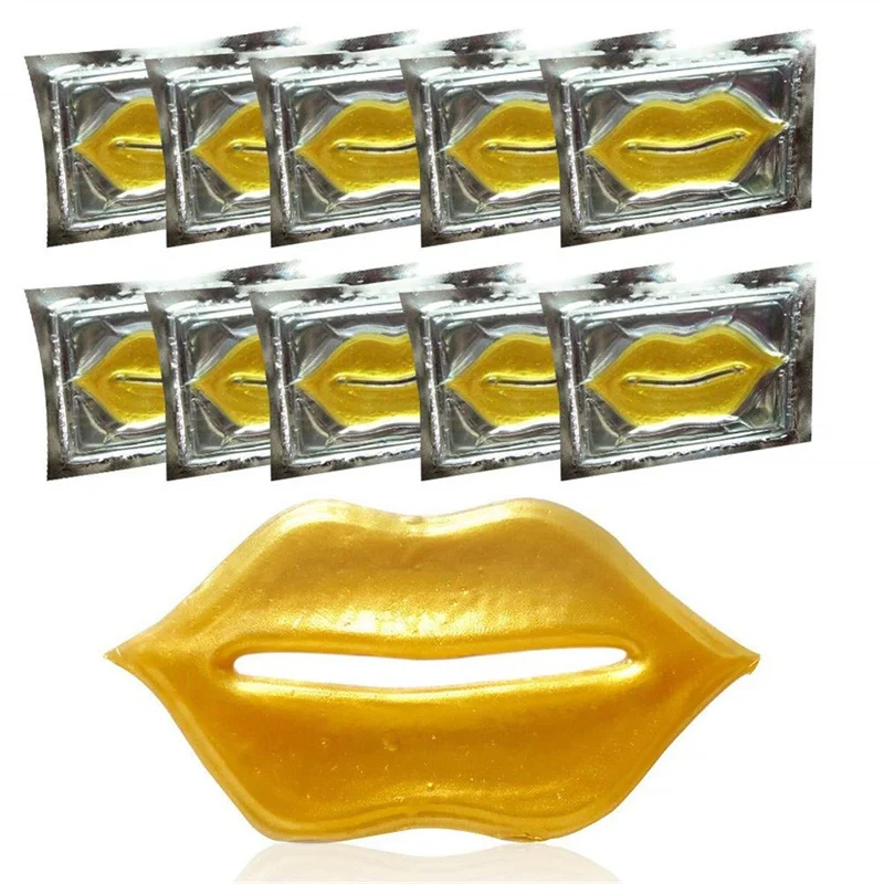Фото 30Pcs Beauty Super Lip Plumper Золотой Кристалл Коллагеновая маска для губ Патчи Увлажняющая эссенция против морщин Ance Корейская косметика Уход за кожей №1