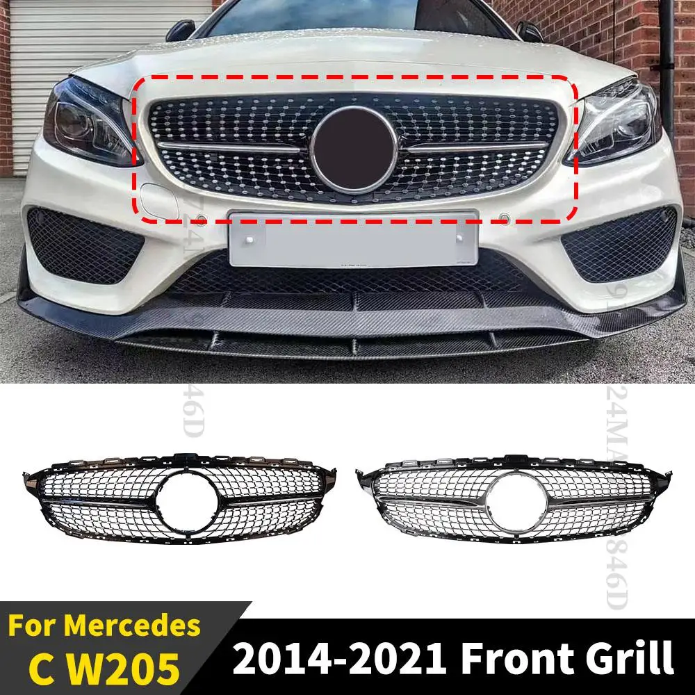 

Бриллиантовый Facelift передний входной бампер решетка капота гриль для Mercedes W205 Benz C C205 S205 C200 C250 C180 C260 C300 C43 2014-2021