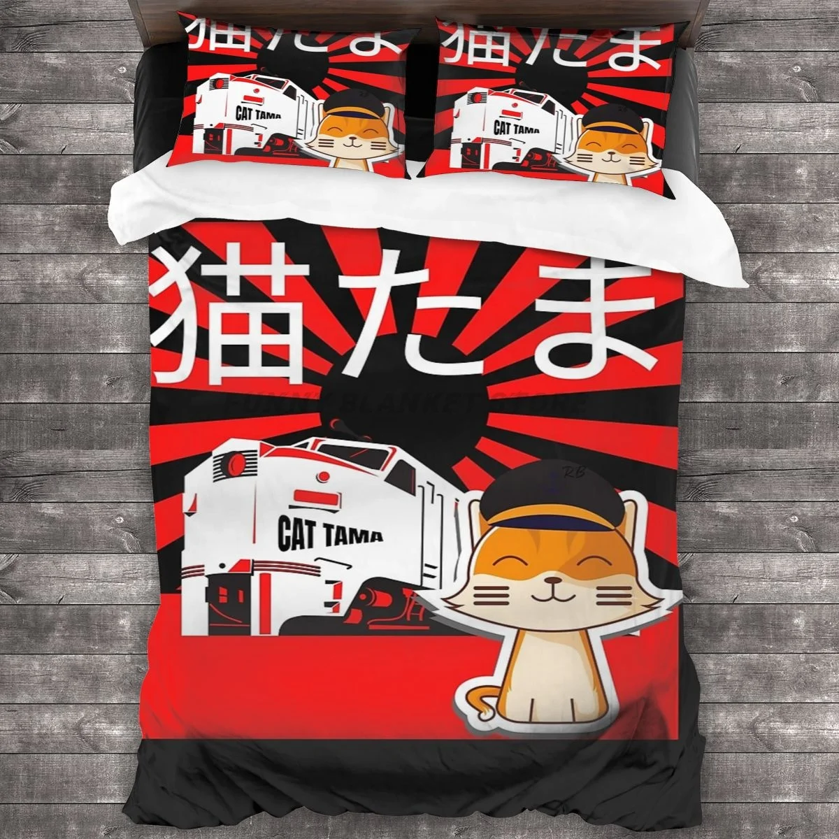 

JAPANESE STATION CAT, CUTE RAILWAY CAT, TAMA THE CAT Bedding Set Duvet Cover Pillowcases Comforter Bedding Sets Bedclothes