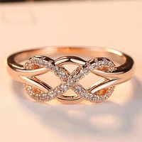 2022 delysia king women rose gold infinite love ladies ring fashion design fine mosaic geometry exquisite wedding jewellery