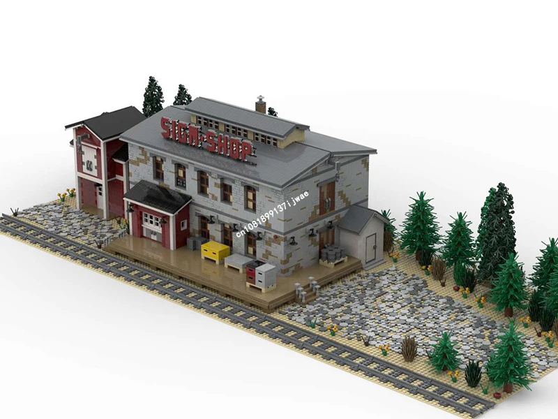 НОВЫЙ город хит продаж вид на улицу Moc большой модульный знак магазин модель